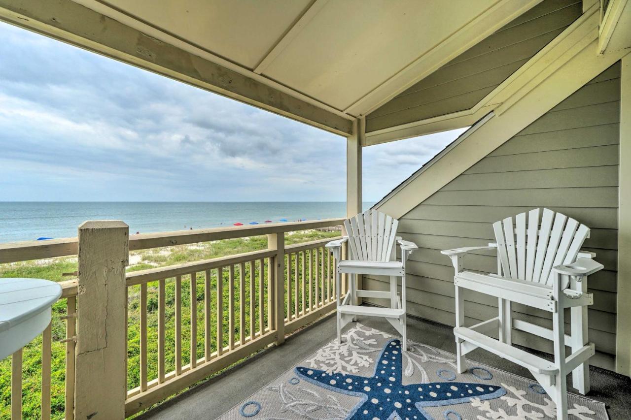 Beachfront Condo With Unobstructed Ocean Views! Oak Island Bagian luar foto