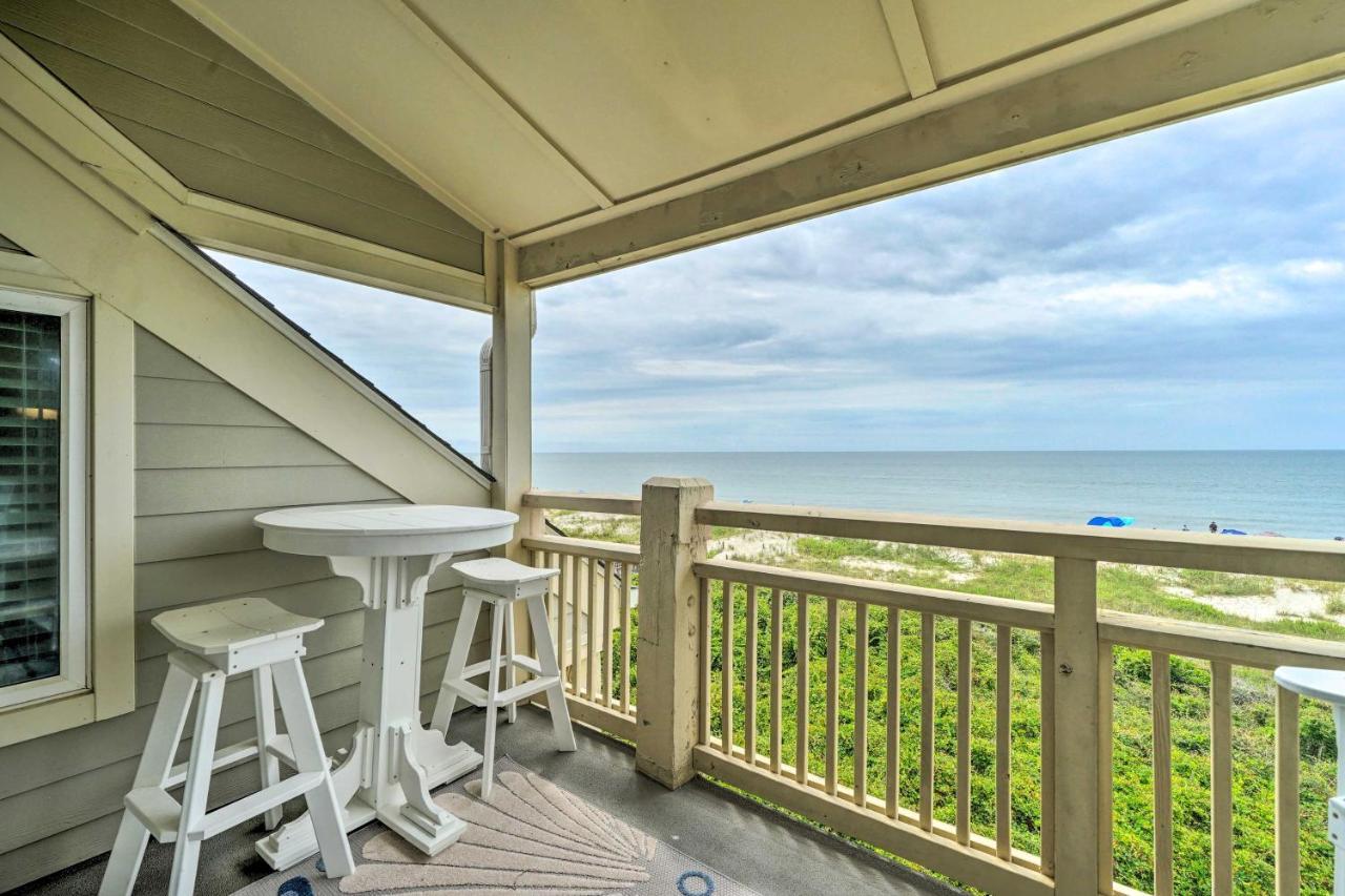 Beachfront Condo With Unobstructed Ocean Views! Oak Island Bagian luar foto