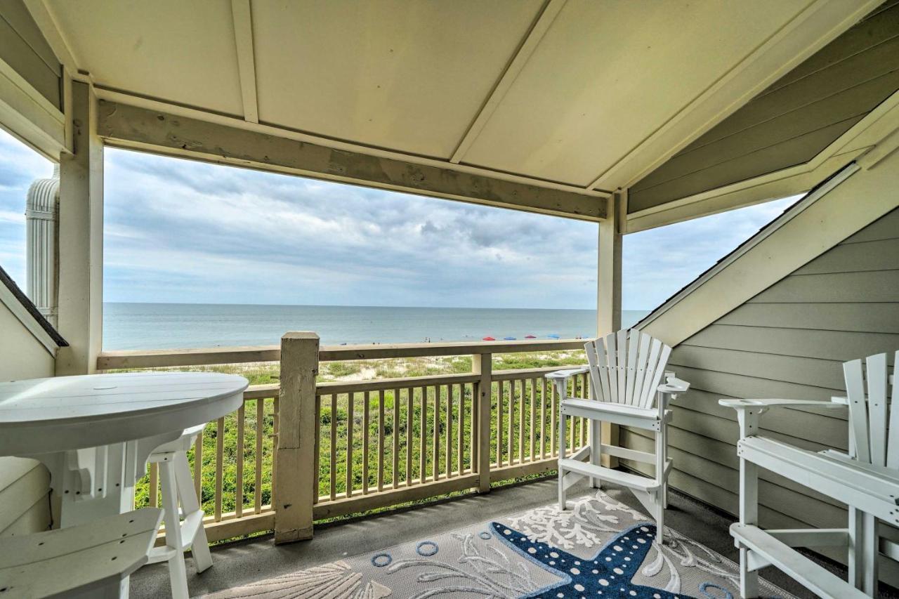 Beachfront Condo With Unobstructed Ocean Views! Oak Island Bagian luar foto